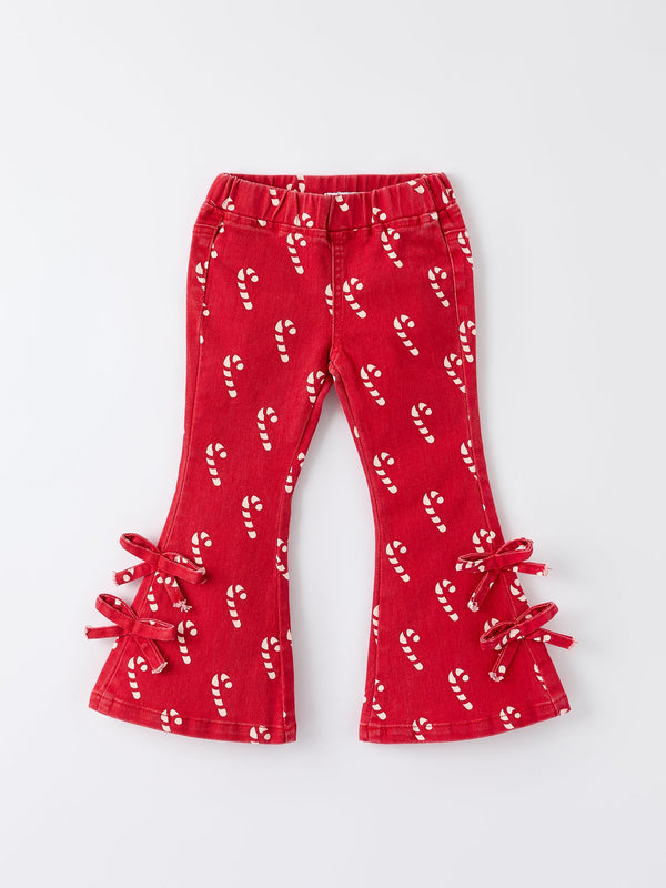 girls-red-christmas-themed-denim-jeans-Sophia's Style-Jeans-1